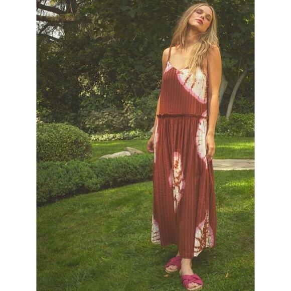 Anthropologie The Odells Tie-Dye Maxi Dress Sleeveless Textured Seersucker Small - Picture 4 of 16